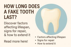 Close up shot of a smiling senior woman, with a dental implant in place. Focus is on the dental implant seamlessly integrated with her natural teeth. No text on image.